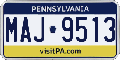 PA license plate MAJ9513