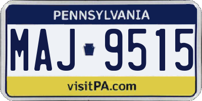 PA license plate MAJ9515