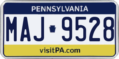 PA license plate MAJ9528