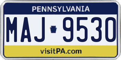 PA license plate MAJ9530