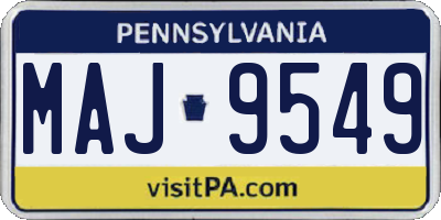 PA license plate MAJ9549