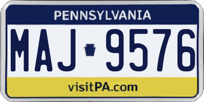 PA license plate MAJ9576