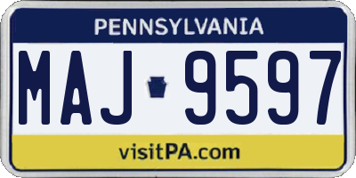 PA license plate MAJ9597