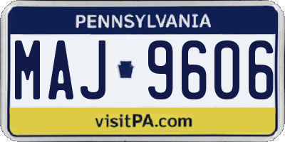 PA license plate MAJ9606