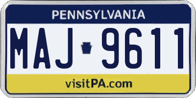 PA license plate MAJ9611
