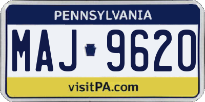 PA license plate MAJ9620