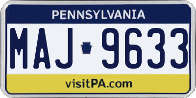 PA license plate MAJ9633