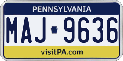 PA license plate MAJ9636
