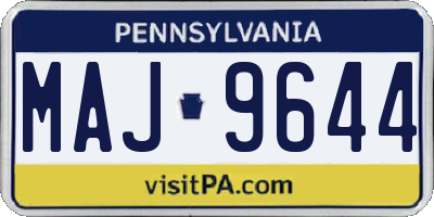 PA license plate MAJ9644