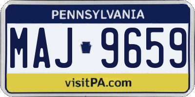 PA license plate MAJ9659