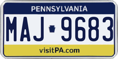 PA license plate MAJ9683