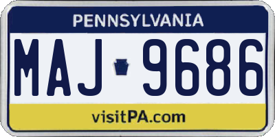 PA license plate MAJ9686