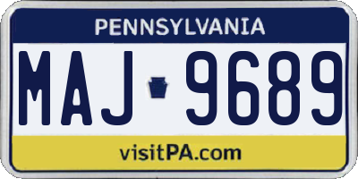 PA license plate MAJ9689