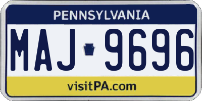 PA license plate MAJ9696