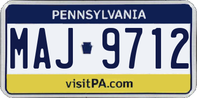 PA license plate MAJ9712
