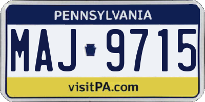 PA license plate MAJ9715