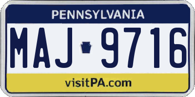 PA license plate MAJ9716