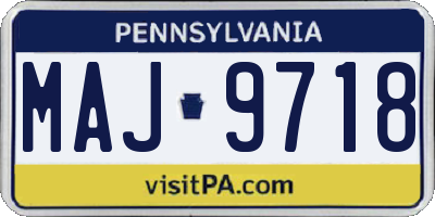 PA license plate MAJ9718