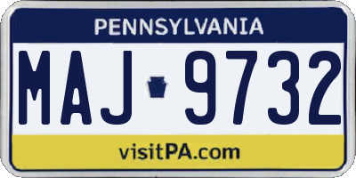 PA license plate MAJ9732