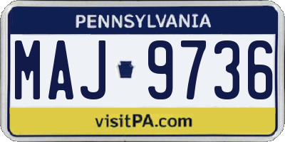 PA license plate MAJ9736