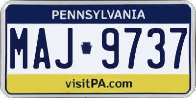 PA license plate MAJ9737