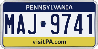 PA license plate MAJ9741