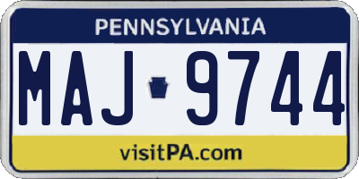 PA license plate MAJ9744