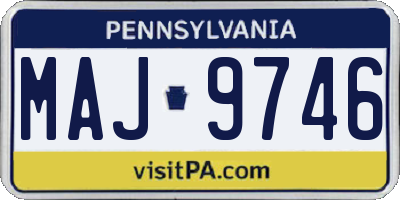 PA license plate MAJ9746