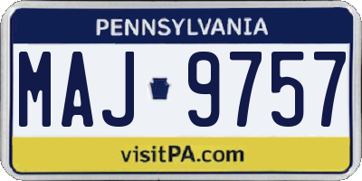 PA license plate MAJ9757