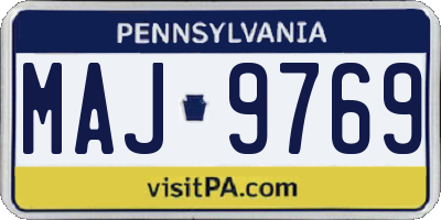 PA license plate MAJ9769