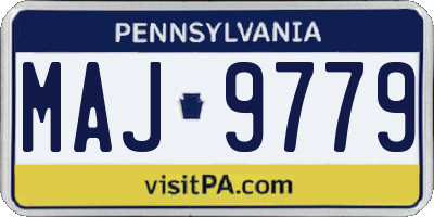PA license plate MAJ9779