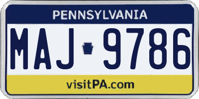 PA license plate MAJ9786