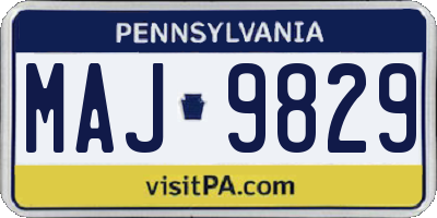PA license plate MAJ9829