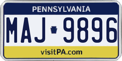 PA license plate MAJ9896