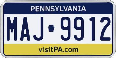 PA license plate MAJ9912