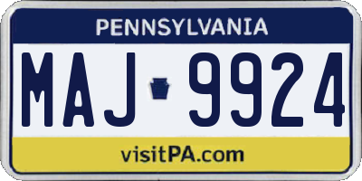 PA license plate MAJ9924