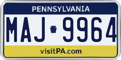 PA license plate MAJ9964