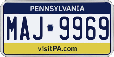 PA license plate MAJ9969