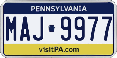 PA license plate MAJ9977