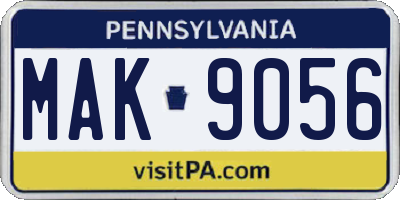 PA license plate MAK9056