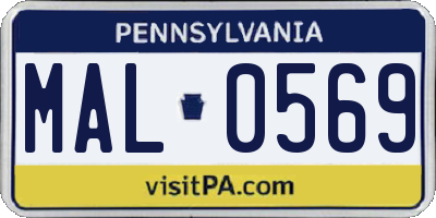 PA license plate MAL0569
