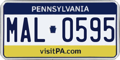 PA license plate MAL0595