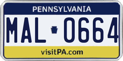 PA license plate MAL0664
