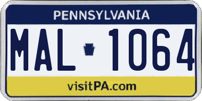 PA license plate MAL1064
