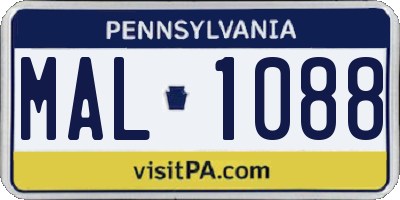 PA license plate MAL1088