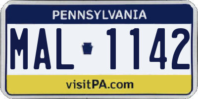 PA license plate MAL1142