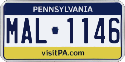 PA license plate MAL1146