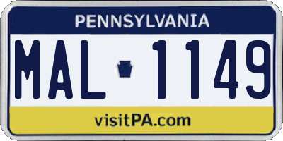 PA license plate MAL1149