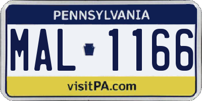 PA license plate MAL1166
