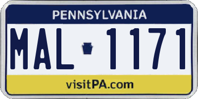 PA license plate MAL1171